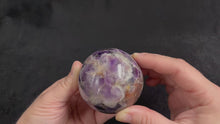 Load and play video in Gallery viewer, Chevron Amethyst Sphere With Stand