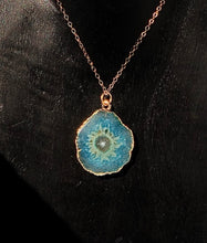 Load image into Gallery viewer, Aqua Blue Solar Quartz Necklace 14K (Gold Chain Included)