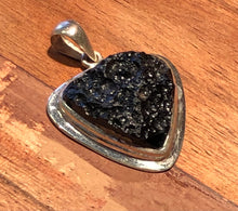Load image into Gallery viewer, Black Tektite Pendant With Sterling Silver