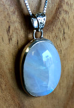 Load image into Gallery viewer, Rainbow Moonstone Oval Pendant With 925 Sterling Silver