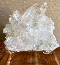 Load image into Gallery viewer, Clear Quartz Cluster On Acrylic Stand