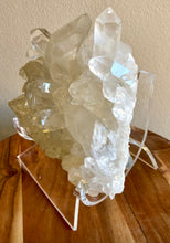 Load image into Gallery viewer, Clear Quartz Cluster On Acrylic Stand