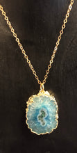 Load image into Gallery viewer, Aqua Blue Solar Quartz Necklace 14K (Gold Chain Included)