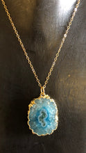 Load image into Gallery viewer, Aqua Blue Solar Quartz Necklace 14K (Gold Chain Included)