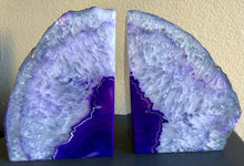 Load image into Gallery viewer, Purple Agate Bookend Pair