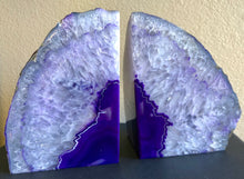 Load image into Gallery viewer, Purple Agate Bookend Pair