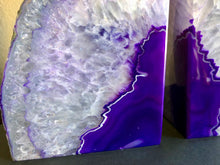 Load image into Gallery viewer, Purple Agate Bookend Pair
