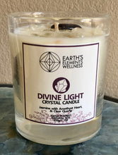 Load image into Gallery viewer, Crystal Candle (Divine Light) Jasmine with Amethyst Heart and Clear Quartz