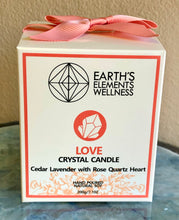 Load image into Gallery viewer, Crystal Candle (Love) Cedar Lavender with Rose Quartz Heart