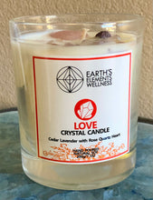 Load image into Gallery viewer, Crystal Candle (Love) Cedar Lavender with Rose Quartz Heart