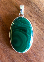 Load image into Gallery viewer, Malachite Oval Pendant With 925 Sterling Silver