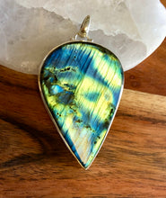 Load image into Gallery viewer, Large Teardrop Labradorite Pendant With 925 Sterling Silver
