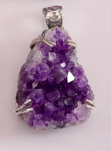 Load image into Gallery viewer, Amethyst Druzy Pendant With 925 Sterling Silver (A)