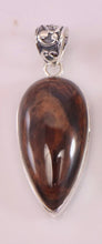 Load image into Gallery viewer, Brown Obsidian Teardrop Pendant With 925 Sterling Silver (C)