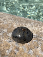 Load image into Gallery viewer, Black Sapphire Corundum Raw Palmstone P2-49