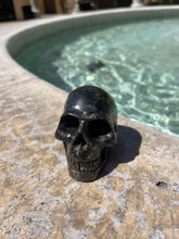 Load image into Gallery viewer, Pyrite + Molybdenite Skull P2-48