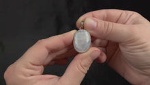 Load and play video in Gallery viewer, Rainbow Moonstone Oval Pendant With 925 Sterling Silver (B)