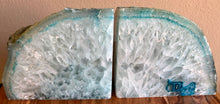 Load image into Gallery viewer, Teal Agate Bookend Pair 8lbs