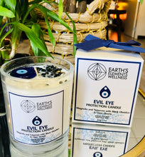Load image into Gallery viewer, Crystal Candle (Evil Eye) Magnolia and Tuberose with Black Obsidian and Clear Quartz