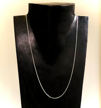 Load image into Gallery viewer, Thin Sterling Silver Box Chain Necklace 18 inch