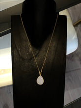 Load image into Gallery viewer, 14K Gold Druzy Quartz Pear Necklace (Gold Chain Included)