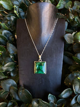 Load image into Gallery viewer, Malachite Square Pendant With 925 Sterling Silver