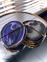 Load image into Gallery viewer, Agate Coasters With 24k Gold Electroplated Edges
