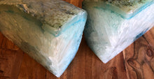 Load image into Gallery viewer, Teal Agate Bookend Pair 8lbs