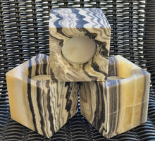 Load image into Gallery viewer, Zebra Phantom Calcite Candle Holder