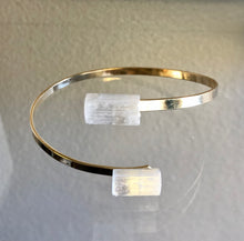 Load image into Gallery viewer, Selenite 18K Gold Plated Small Arm Cuff Or Bracelet
