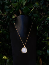Load image into Gallery viewer, White Solar Quartz Necklace 14K Gold Chain Included