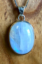 Load image into Gallery viewer, Rainbow Moonstone Oval Pendant With 925 Sterling Silver
