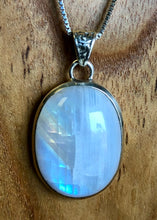 Load image into Gallery viewer, Rainbow Moonstone Oval Pendant With 925 Sterling Silver

