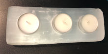 Load image into Gallery viewer, Selenite Candle Holder - 3 Votives
