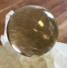 Load image into Gallery viewer, Smoky Quartz Sphere with Rutilates, P19
