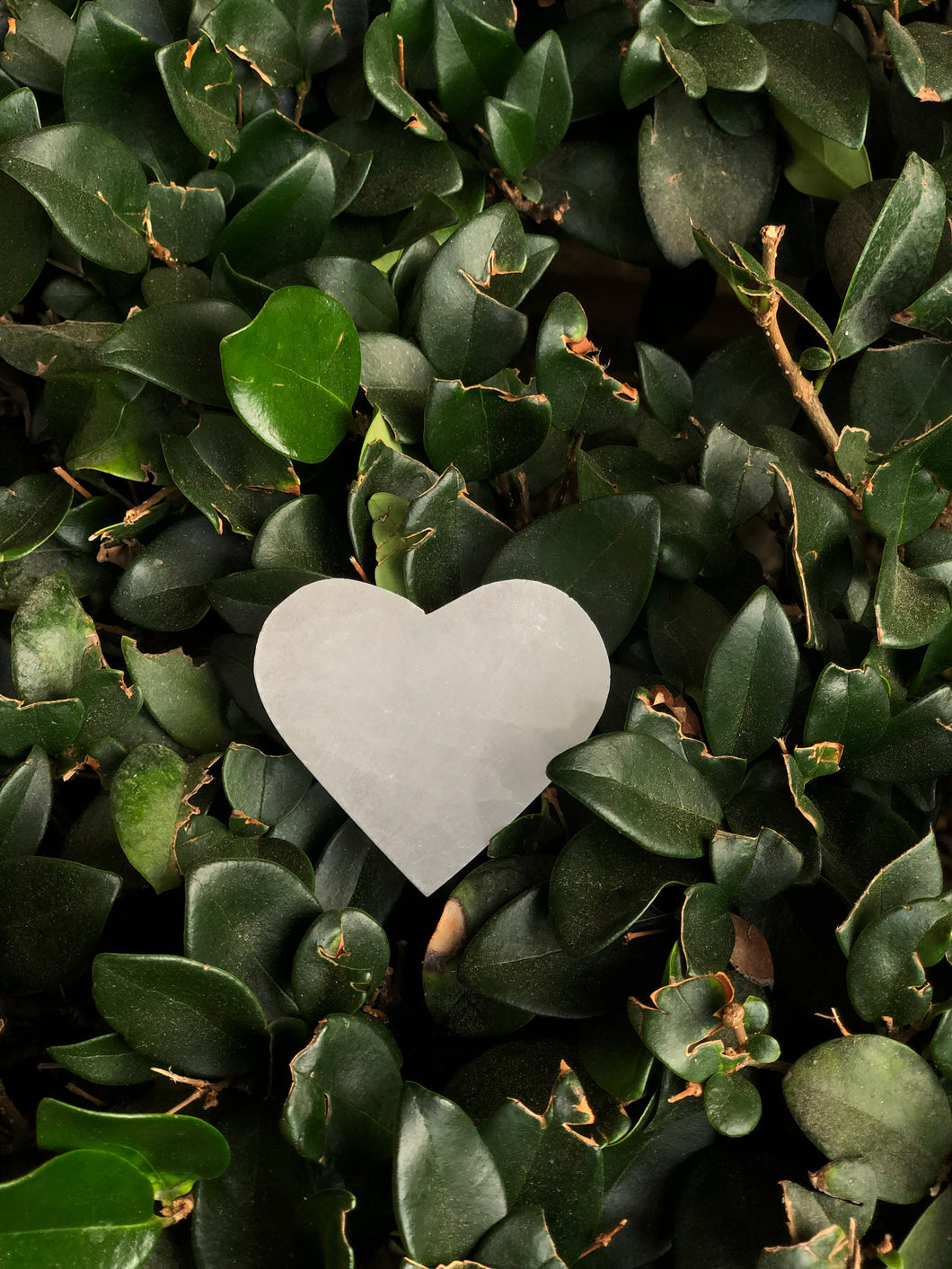 Selenite Flat Heart