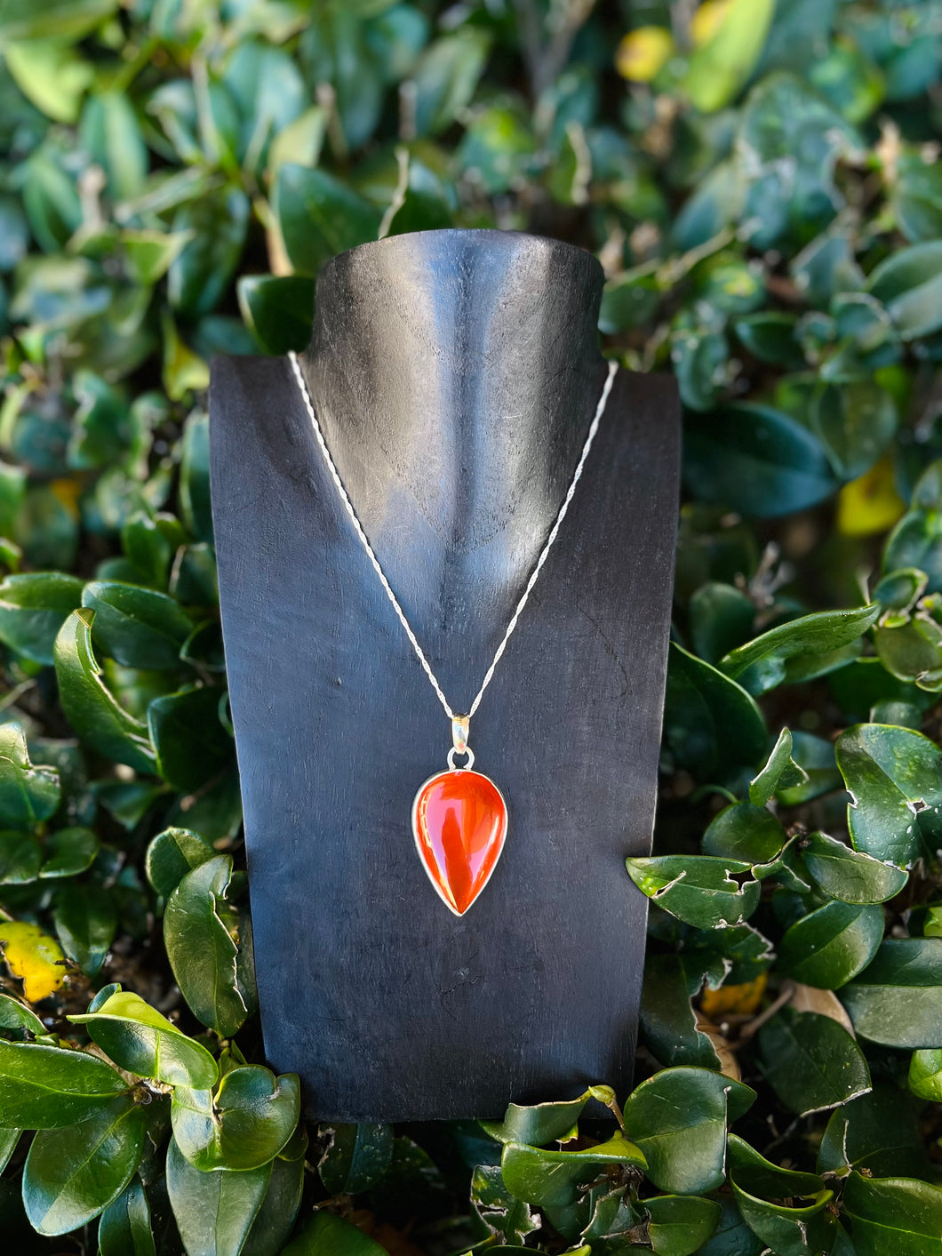 Carnelian Pendant in 925 Sterling Silver