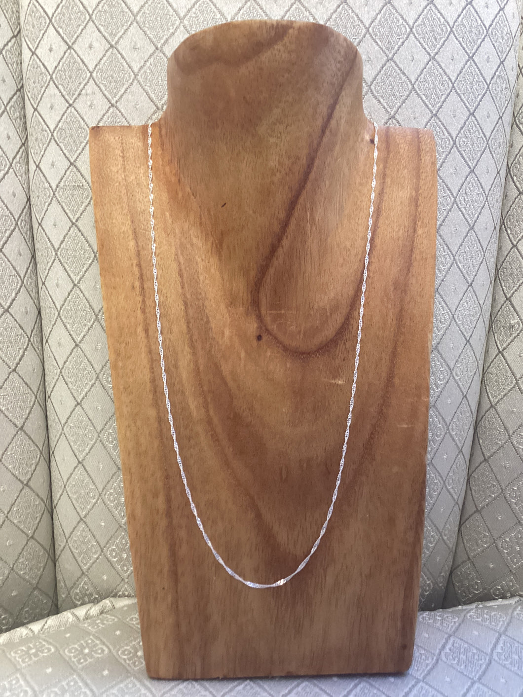 Thin Spiral Sterling Silver Chain 18 Inch