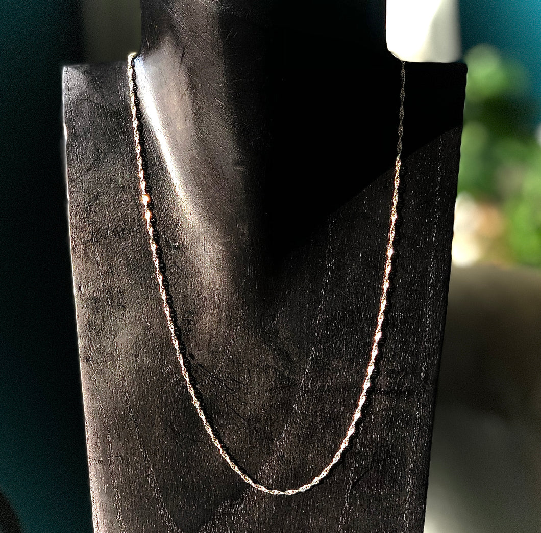 Spiral Sterling Silver Chain 18 Inch