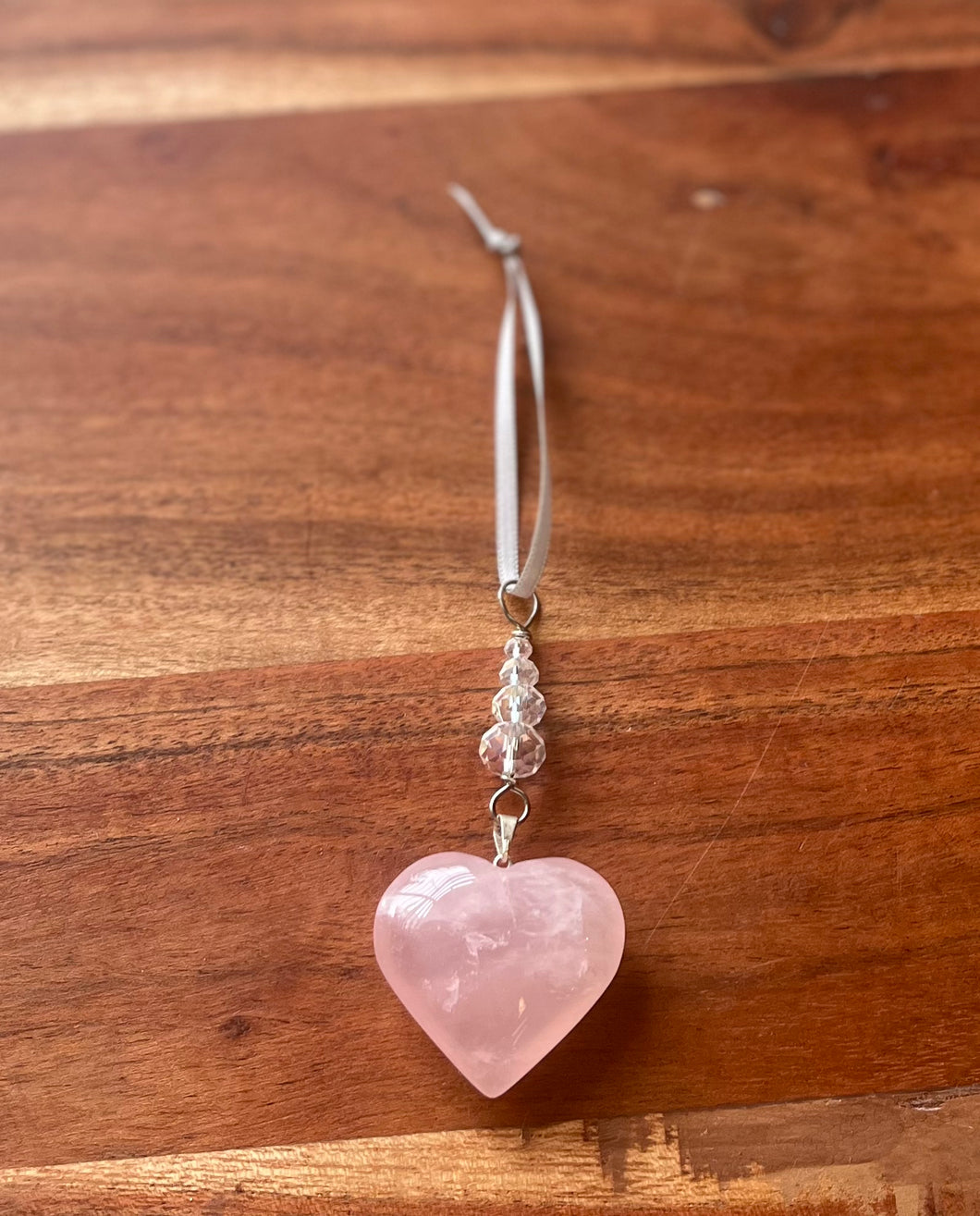 Rose Quartz Heart Ornament