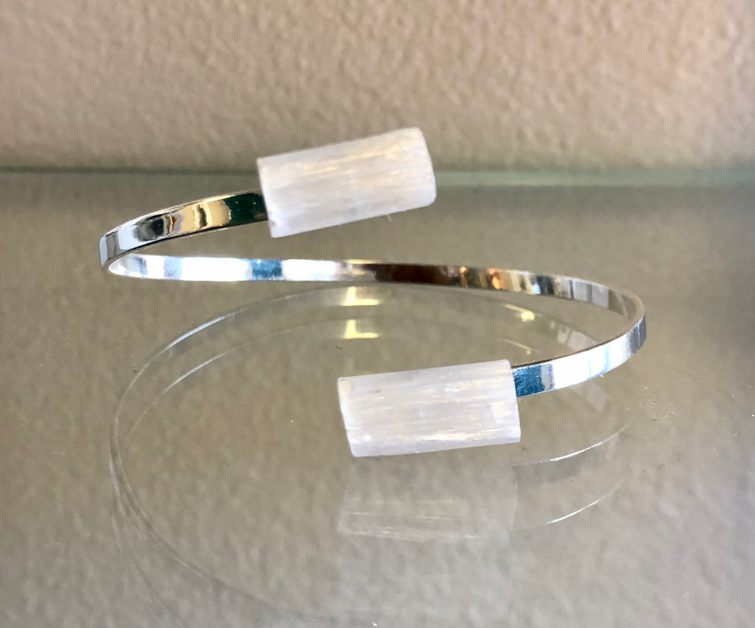 Selenite Sterling Silver Bracelet